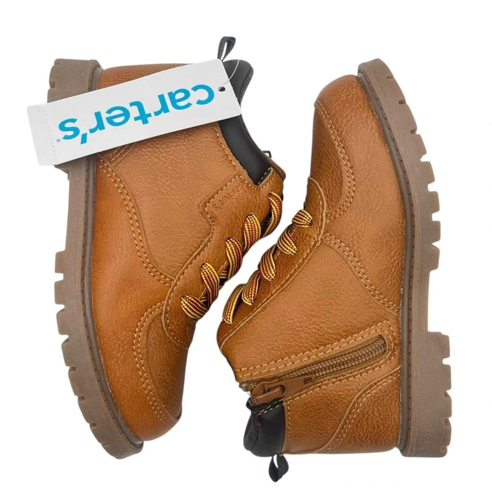 Carter's‎ Little Boys Boston Fashion Ankle Boot Size 11 Brown-Tan  Slip-on Style